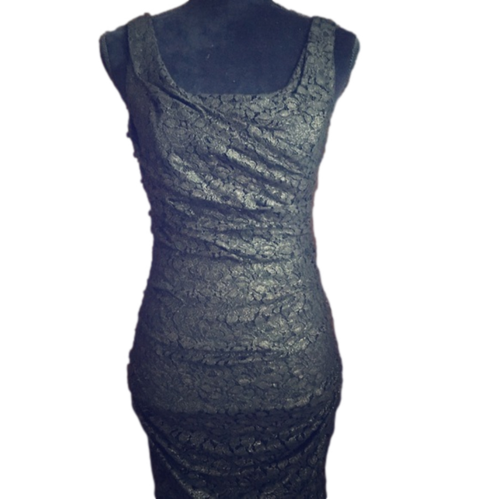 Express Black And Gold Cocktail Dress